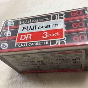 FUJI CASSETTE DR60 3pack カセットテープ 3本 未開封 富士写真フィルム 当時物 昭和 未使用 デッドストックの画像3