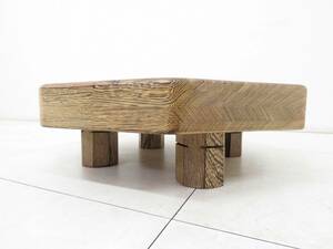 鉄刀木 タガヤサン 八角形 テーブル 花台 飾り台 ローテーブル サイドテーブル 唐木 銘木