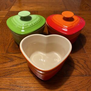 LE CREUSET ルクルーゼ ハートラムカン蓋付き新品未使用＋蓋なし美品