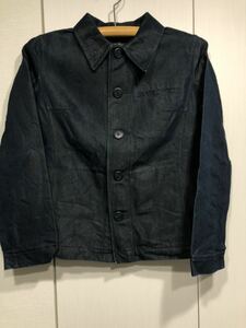 SHIPS* Ships * condition excellent lady's dark blue indigo Denim jacket coverall G Jean short * lame entering size free 