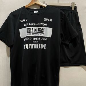 GiNGA (ジンガ) プラクティス シャツ パンツ 上下 セット (L) BLACK | futsal soccer フットサル サッカー プラシャツ プラパン ブラック