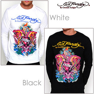 Ed Hardy エドハーディー メンズ　ベーシック　ラブキル　スローリー　ロングスリーブTシャツ　ブラック 　Sサイズ　ed-89