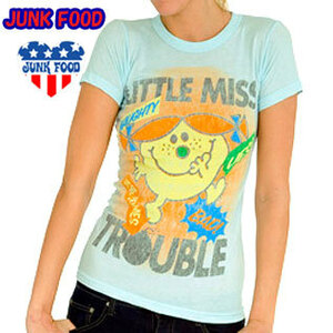 JUNK FOOD Women's Little Miss Trouble Vintage Boy 　ジャンクフード　レディース リトルミス　トラブルＴシャツ　Mサイズ　 junk-44