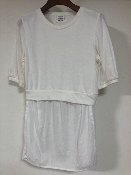 レイヤード半袖トップス PLST サイズ:2(M)