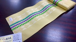  genuine . front Hakata woven [niro] one -ply . elegant ... hanhaba obi.. both sides possible to use.1 point only 