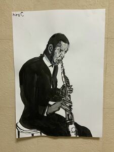Art hand Auction 画家 Hiro C John Coltrane, 艺术品, 绘画, 水墨画