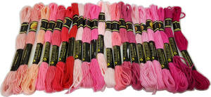 手毬猫の店 　綿 25番刺繍糸 DMCと同じ色番号 ピンク21色25本Aセット