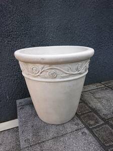  rose pattern . taking .. beautiful pot white color series garden pot approximately 35XH35cm unused new goods 