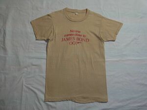 ☆美品・未着用☆ 80s USA製 ビンテージ JAMES BOND ジェームズ・ボンド 007 FOR YOUR EYES ONLY Tシャツ sizeM ベージュ ☆古着 映画 70s