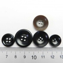 [129個入]茶色系・黒色のナットボタン まとめてお得な５種類詰め合わせ/13・15・18・20mm/４穴/-B571_画像4