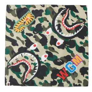 【送料無料・即決】 A BATHING APE BAPE 1ST CAMO SHARK BANDANA エイプ シャーク バンダナ イエロー マフラー パーカー