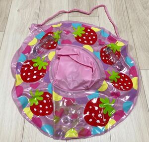  as good as new *Baby float .* strawberry Chan approximately 50×50cm pair .. hole attaching 1.5~3 -years old under pink one person for swim ring strawberry pattern child child pool sea playing in water leisure 