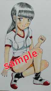 Art hand Auction A4 Hand-Drawn artwork illustration girl in gym clothes, comics, anime goods, hand drawn illustration