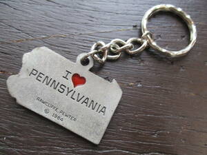 US ビンテージ キーホルダー　I LOVE PENNSYLVANIA ペンシルバニア州 　402-d