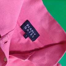 中古正規品　パーリーゲイツ　サイズ1 コットン１００%　総柄　ポロシャツ　ピンク　送料無料_画像7