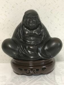 少林寺拳法　入手困難品　『達磨大師座像』 高岡銅品　青銅 (ブロンズ)製　昇作 台付き