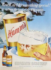 稀少！1959年Hamm`s Beer広告/ビール/酒/41-b