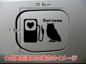 [ free shipping ] owl ..... fuel filler opening sticker rear glass car bird 
