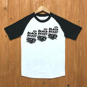 ■BLACK BEAST ラグランTシャツ■XLサイズ（ブラックxブラック） トランザム　アメリカ　アメ車