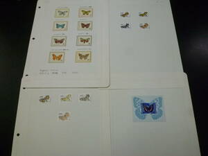 21MI S N15 world each country butterfly stamp BVLGARY a total 16 kind + small size seat 4 leaf unused * explanation field obligatory reading 