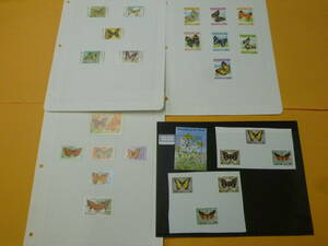 21MI S N56 world each country butterfly stamp la male * other total 21 kind + small size seat 3 leaf unused * explanation field obligatory reading 
