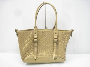 MK MICHEL KLEIN M ke- Michel Klein knitting tote bag Gold color 