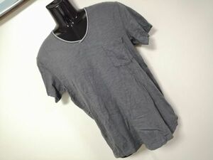 kkaa987 ■ ユニクロ ■ Tシャツ カットソー トップス 半袖 Vネック コットン グレー S