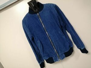 kkaa1067 ■ M＆S ■ ジャケット ブルゾン ジャンパー アウター ジップ コーデュロイ コットン 青 ブルー M