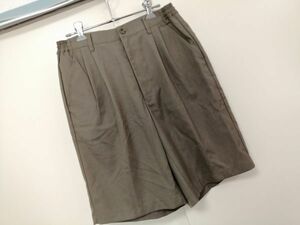 kkaa1098 ■ 2タック ショートパンツ ■ ハーフパンツ ボトムス リネン混 麻混 グレージュ M