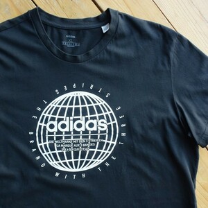 USA古着 アディダス adidas Tシャツ メンズ 2XLサイズ トレフォイル ブランドロゴ ブラック ホワイト グラフィック アメリカ仕入 T0861