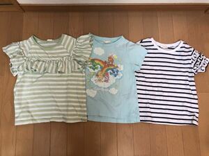 ジーユー GU 半袖Ｔシャツ ３枚セット★120cm★ケアベア、フリルかわいい