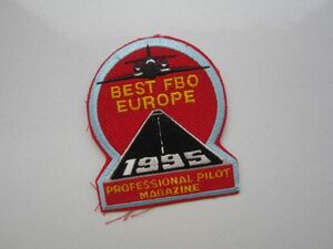 ビンテージ 90s ヨーロッパ BEST FBO EUROPE 飛行機 滑走路 空港 パイロット マガジン ワッペン/パッチ ミリタリー ジャケット 古着 503