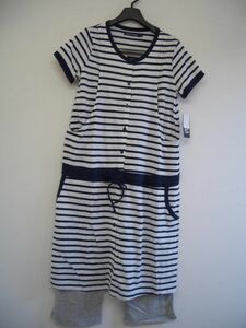  maternity pyjamas M navy border [IY-2599]