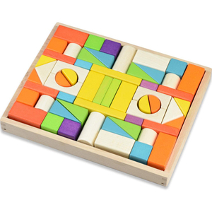 積み木 木製 ブロック モンテッソーリ 木のおもちゃ 天然 カラフル 組立 立体パズル 建物構造　色認識 　知育玩具　5656 PCS