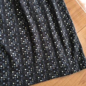 【送料無料】S&H イタリー製素材の高級スカート クリムトの絵画みたいなフレアースカート 茶 金のドット