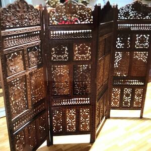  wooden Asian furniture partition high class cheeks material sculpture divider antique partitioning screen 