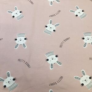 ニット生地 うさぎちゃん ピンク