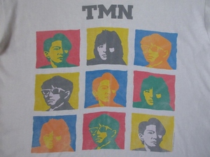 90's USA製 TMN Andy Warhol風 BROCKUM Tシャツ L TM NETWORKネットワーク 小室哲哉 宇都宮隆 木根尚登 ヴィンテージ バンド ロックART芸術