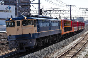 鉄道 デジ 写真 画像 EF65牽引 嵯峨野観光 トロッコ 出場回送 2