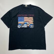 【XL】90s GILDAN AMERICAN PRIDE PRINT S/S TEE 90年代 ギルダン アメリカン プライド プリント 半袖Tシャツ Tシャツ ブラック G454_画像1