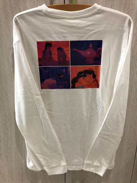 アラジン ジャスミン 魔法のランプ 絨毯 ロンT 長袖 ロングTシャツ ディズニー ホワイト