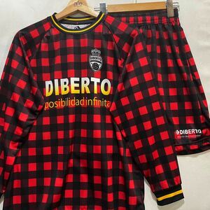 SALE! DIBERTO (ディベルト) 長袖 プラクティス シャツ パンツ 上下 セット (S) RED | futsal soccer フットサル サッカー レッド セール