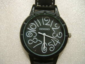 DINIHO　デザイン文字盤腕時計　黒　直径3.5×23cm　
