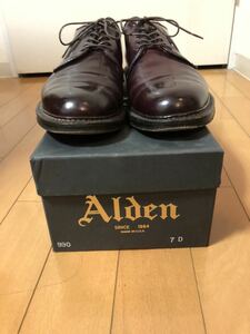 Alden 990 Dark Burgundy Shell Cordovan Plain toe Blucher 7Inch オールデン 990 ダークバーガンディー コードバン プレーントゥ 7インチ