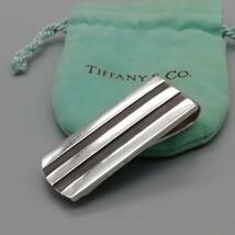 希少 Tiffany&Co. ヴィンテージ ティファニー 2ライン シルバー マネークリップ 財布 SV925 メンズ XX51_画像1