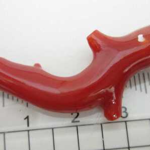 【TOP】血赤珊瑚 サンゴ ルース 4.83g ブローチ 帯留め ペンダントトップ 根付 j262.