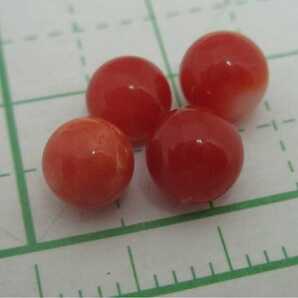 【TOP】血赤珊瑚 サンゴ 大5.3mm 片穴ルース セット リング ペンダントトップ 指輪 ブローチ 根付 r932.