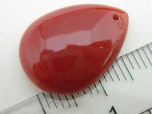 [TOP]. red .. coral loose 2.12g pendant top charm netsuke h381.