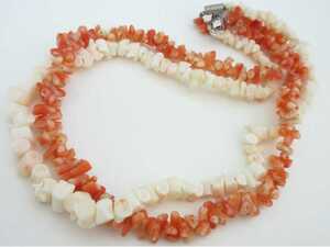 [TOP].. coral 45.1g necklace set loose bracele netsuke c599.