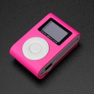 【中古品】【ピンク】液晶画面付き MP3 音楽 プレイヤー SDカード式